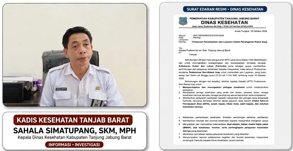 Surat Edaran Penambahan Jam Layanan Puskesmas di Tanjab Barat Dipersoalkan, Aspek Hukum dan Perlindungan Nakes Disorot